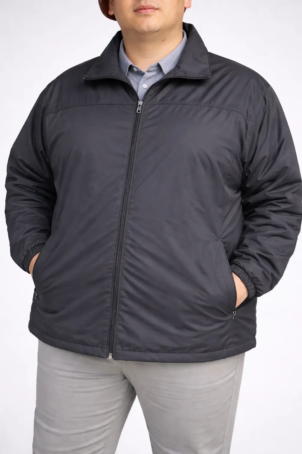 Parka negra Impermeable sin gorro | BillardiXL